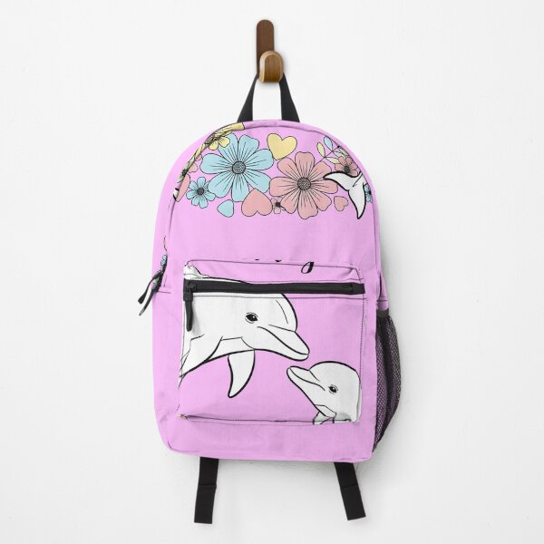 Item preview, My Heart Swims with You – Mother and Baby Dolphin with Flowers and Hearts designed and sold by Sea Gem.