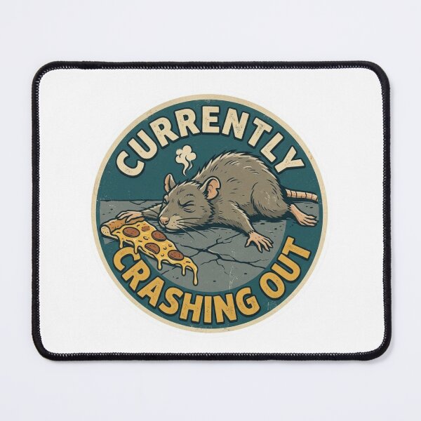 Item preview, Currently Crashing Out - Funny Pizza Rat Meme designed and sold by Jaroslaw-S.