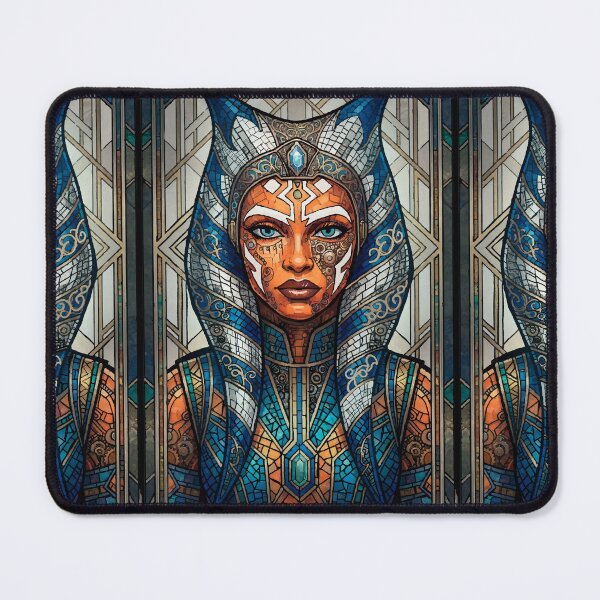 Item preview, Space Warrior Queen — Whimsical Fan Art Portrait | Blue Ornamental Cosmic Illustration designed and sold by  Ojo de Lilith.