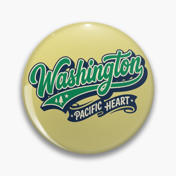 Item preview, Washington State Pacific Heart Retro  Script PNW designed and sold by Cozy-Old-Pub.