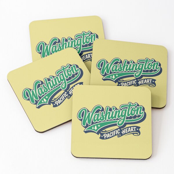 Item preview, Washington State Pacific Heart Retro  Script PNW designed and sold by Cozy-Old-Pub.