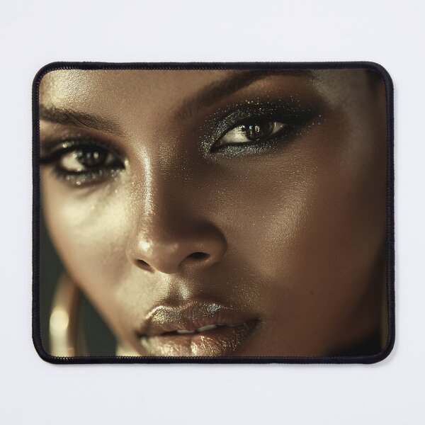 Item preview, Dramatic African Beauty with Glitter Smokey Eyes & Gold Hoops – Golden Glow Portrait designed and sold by EK-World.