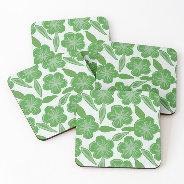 Item preview, Green tropical hibiscus flower floral art designed and sold by Patternandflow.