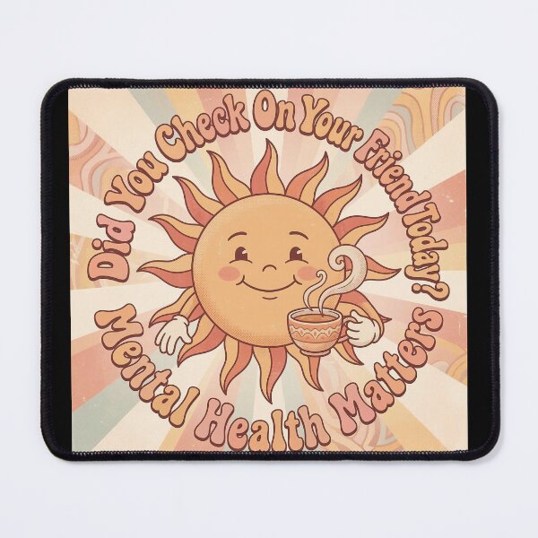 Item preview, Mental Health Matters Retro Sun Friend Check In designed and sold by ryanguas.