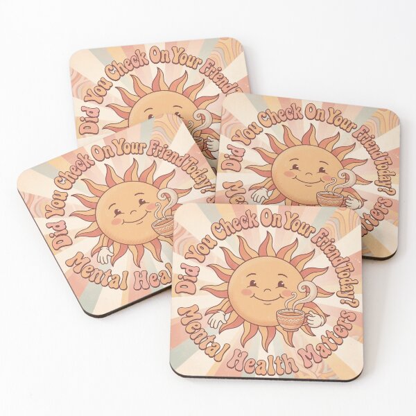 Item preview, Mental Health Matters Retro Sun Friend Check In designed and sold by ryanguas.