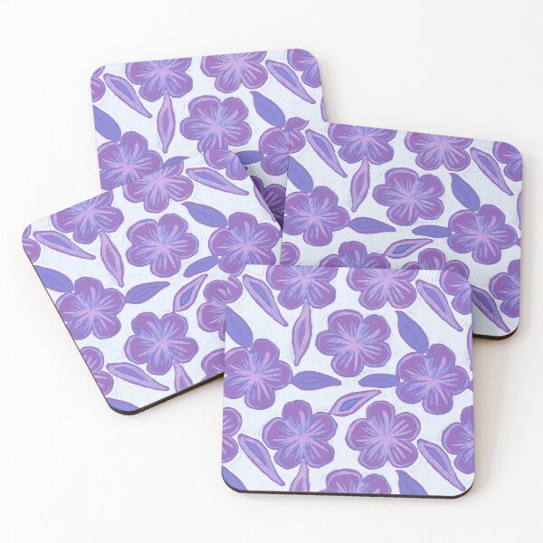 Item preview, Purple tropical hibiscus flower floral art designed and sold by Patternandflow.