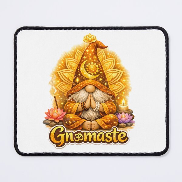 Item preview, Gnomaste Gnome – Meditating Yoga Wizard | Spiritual Namaste Gnome Art designed and sold by Aurora & Ink Artworks .