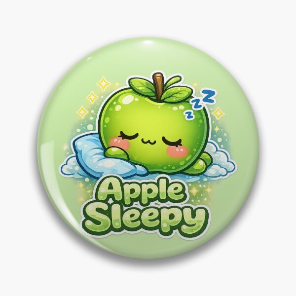 Item preview, Kawaii Sleeping Apple / Sleepy Kawaii Apple – Cute & Relaxing Illustration designed and sold by apanoracar.