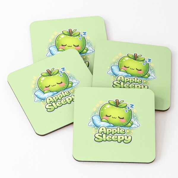 Item preview, Kawaii Sleeping Apple / Sleepy Kawaii Apple – Cute & Relaxing Illustration designed and sold by apanoracar.