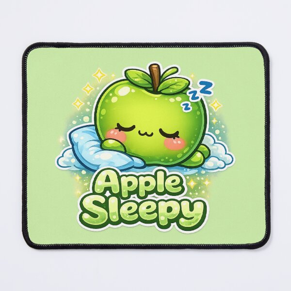 Item preview, Kawaii Sleeping Apple / Sleepy Kawaii Apple – Cute & Relaxing Illustration designed and sold by apanoracar.