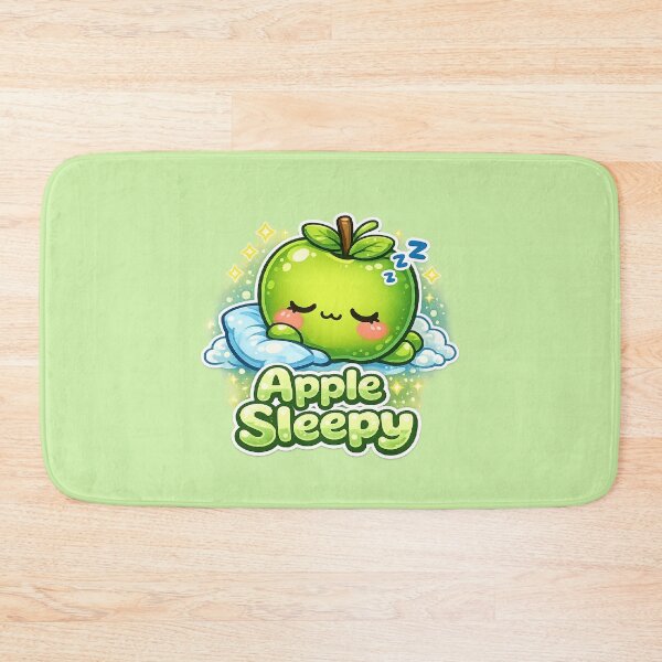 Item preview, Kawaii Sleeping Apple / Sleepy Kawaii Apple – Cute & Relaxing Illustration designed and sold by apanoracar.