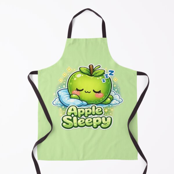 Item preview, Kawaii Sleeping Apple / Sleepy Kawaii Apple – Cute & Relaxing Illustration designed and sold by apanoracar.