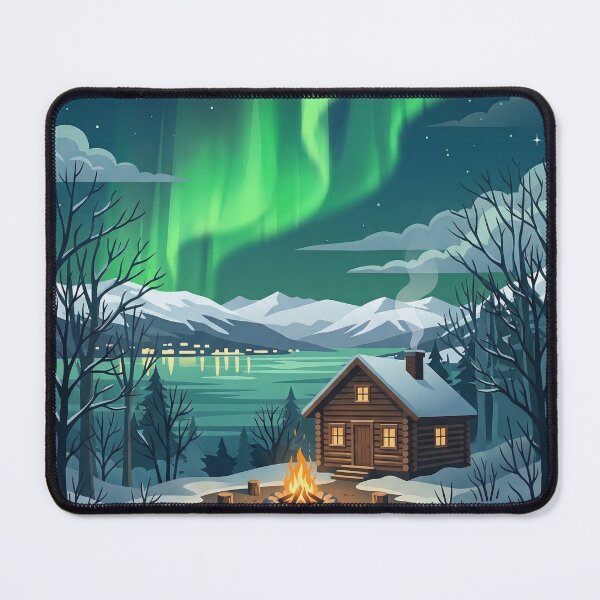 Item preview, Tromsø Norway Vintage Travel Poster - Northern Lights & Arctic Cabin designed and sold by varunmav.