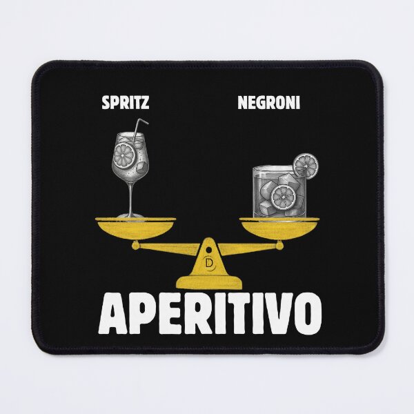 Item preview, Spritz vs Negroni Aperitivo Dilemma - Perfect Balance Italian Cocktail Black Version designed and sold by TheItaliandilemma.