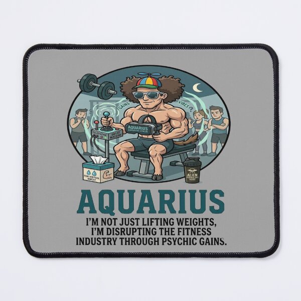 Item preview, Funny Aquarius Gym - "Psychic Gains" Telepathic Sweat Machine T-shirt designed and sold by ClaussShop.