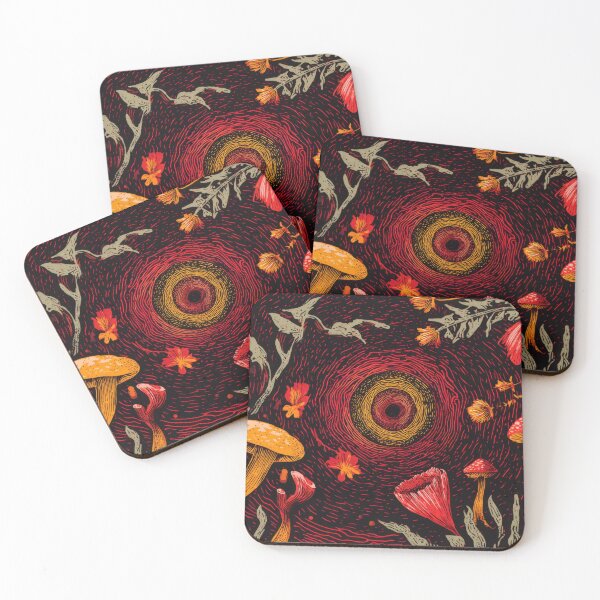 Item preview, Mushrooms and flowers in dark space designed and sold by anytka.