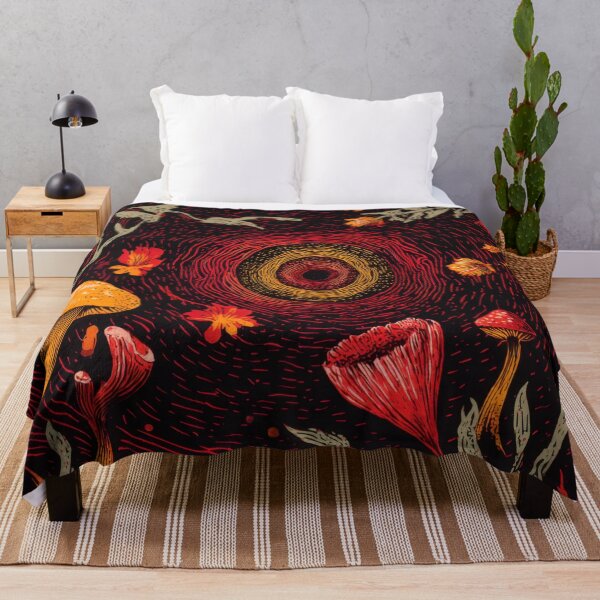 Item preview, Mushrooms and flowers in dark space designed and sold by anytka.