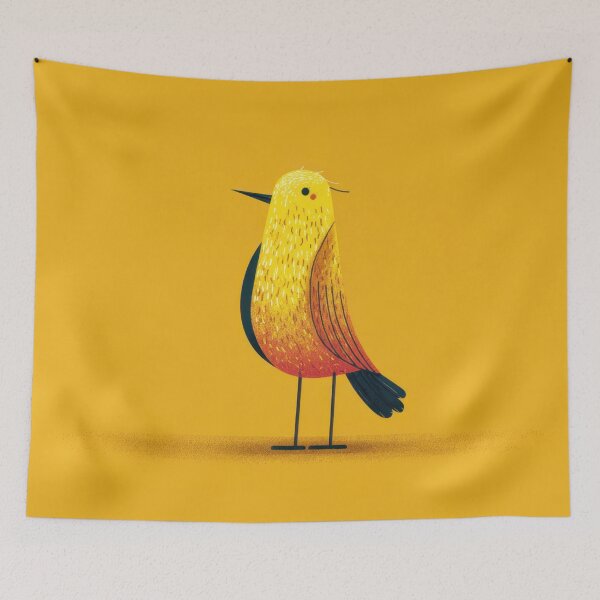 Item preview, Bright bird stands on yellow ground designed and sold by anytka.