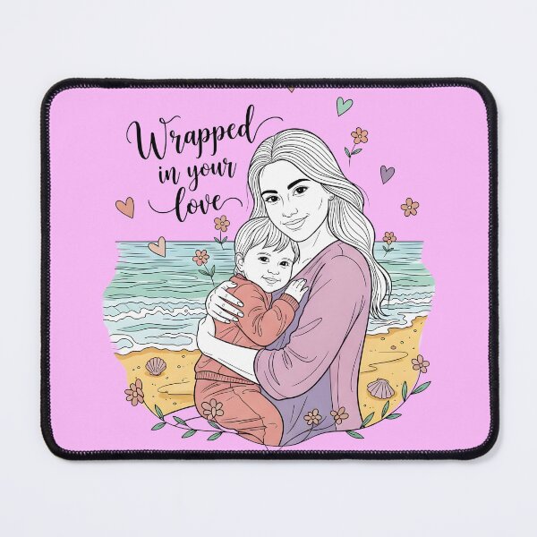 Item preview, Wrapped in Your Love – Mom Holding Baby on the Beach designed and sold by Sea Gem.
