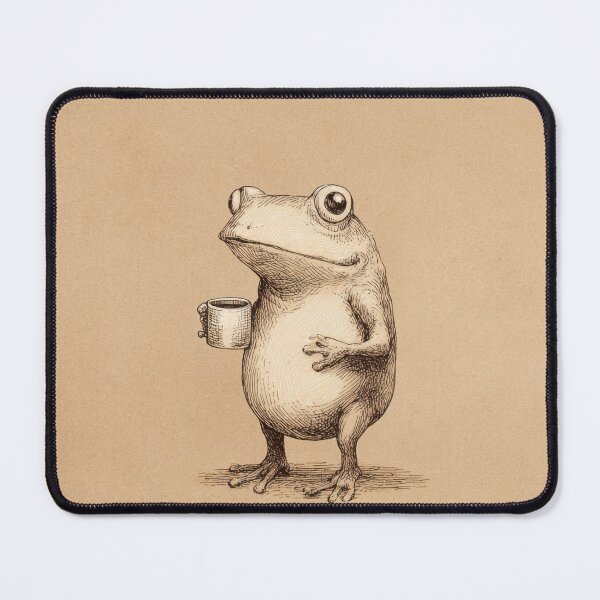 Item preview, Frog holding a cup at a table designed and sold by anytka.