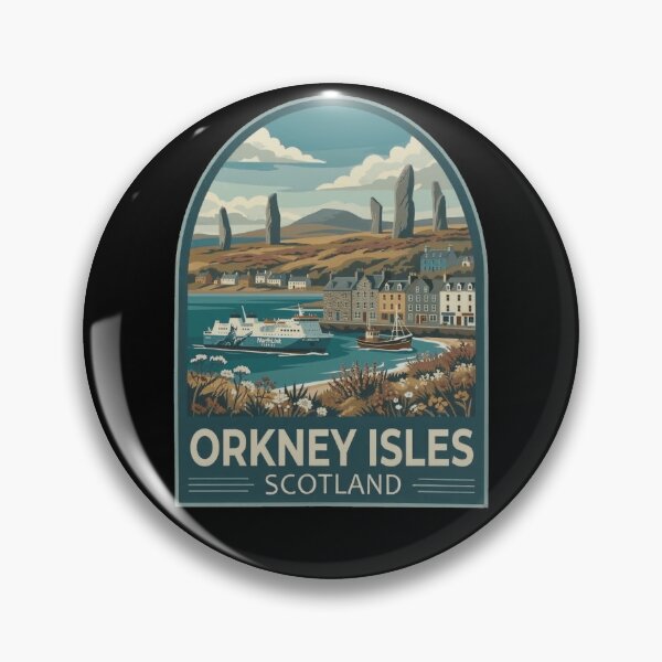 Item preview, Orkney Isles Scotland Vintage Travel Poster designed and sold by Loom on the Loch.