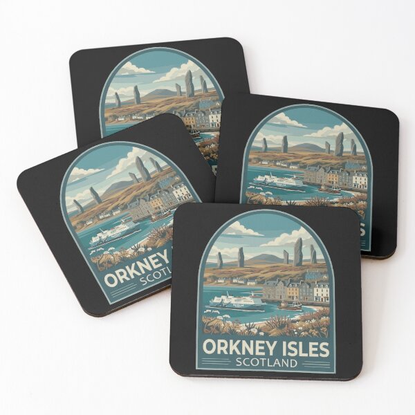Item preview, Orkney Isles Scotland Vintage Travel Poster designed and sold by Loom on the Loch.
