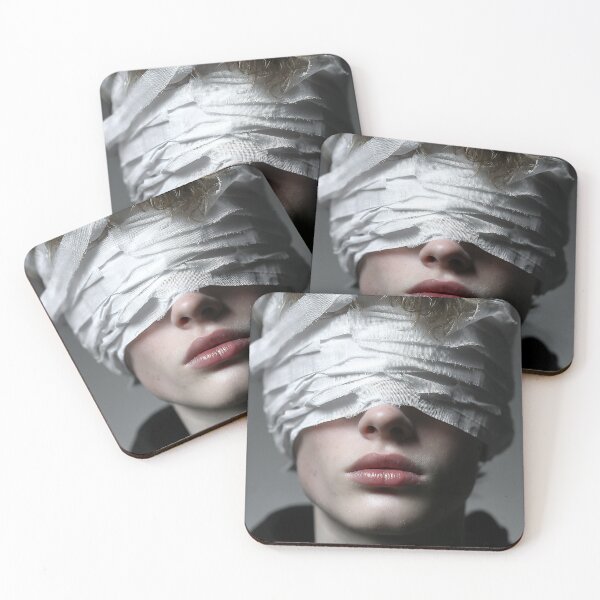 Item preview, Eerie Blindfolded Portrait with White Bandages – Mysterious Wrapped Eyes designed and sold by EK-World.