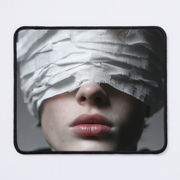 Item preview, Eerie Blindfolded Portrait with White Bandages – Mysterious Wrapped Eyes designed and sold by EK-World.