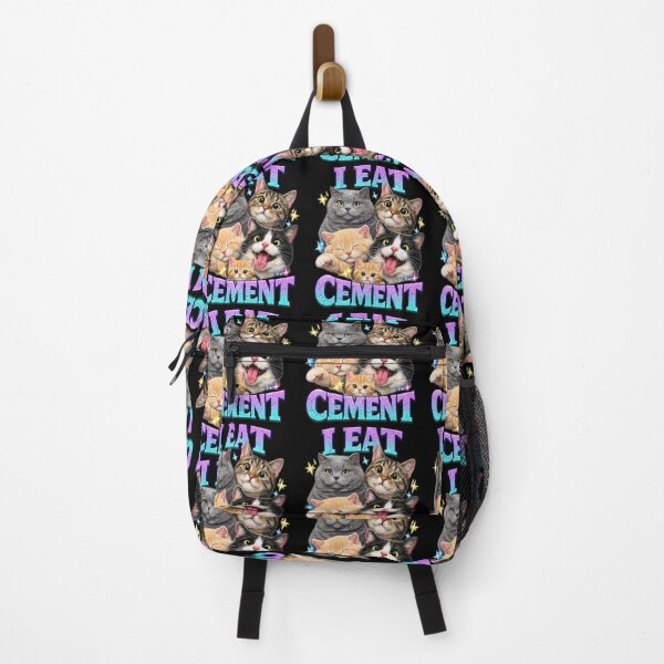 Item preview, I Eat Cement Funny Cat Meme Chaos designed and sold by FreshVibe Prints.