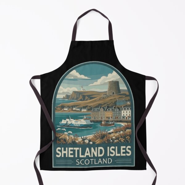 Item preview, Shetland Isles Scotland Vintage Travel Poster designed and sold by Loom on the Loch.