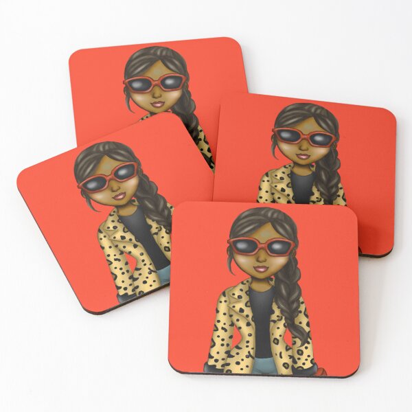 Item preview, Black Woman Wearing Leopard Jacket Fashion designed and sold by Deanna McRae.