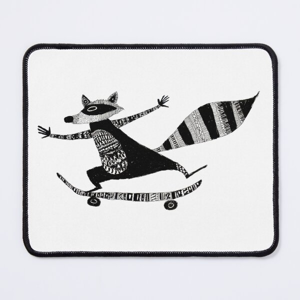 Item preview, Raccoon skateboarding in black style designed and sold by anytka.