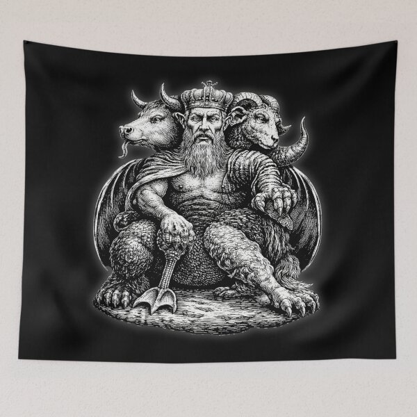 Item preview, Asmodeus Demon King Goetia Occult Engraving Gothic Devil Art designed and sold by MoonlitCatacomb.