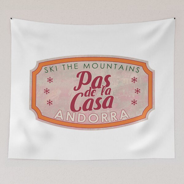 Item preview, Pas de la Casa, Andorra, Ski, textured skiing badge designed and sold by Wanderful-roads.