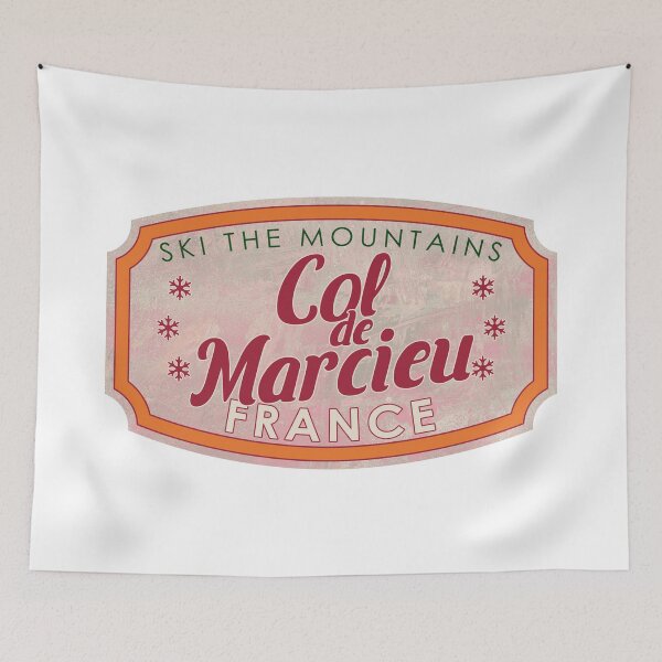 Item preview, Col de Marcieu, France, Ski, textured skiing badge designed and sold by Wanderful-roads.