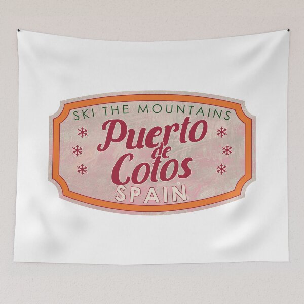 Item preview, Puerto de Cotos, Spain, Ski, textured skiing badge designed and sold by Wanderful-roads.