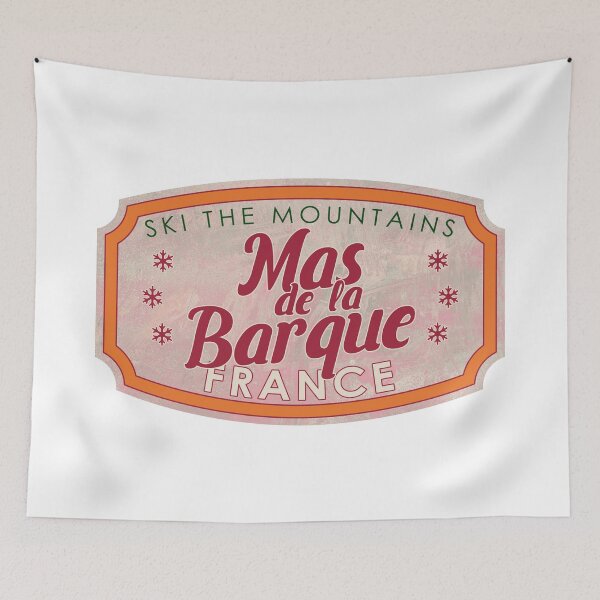 Item preview, Mas de la Barque, France, Ski, textured skiing badge designed and sold by Wanderful-roads.