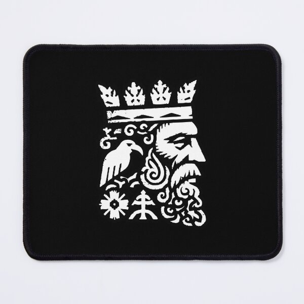 Item preview, Dark king god Odin with beard and crow. Black and white designed and sold by 127sm.