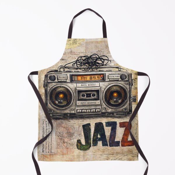 Item preview, Retro Boombox Jazz Design – Vintage Music Aesthetic with Cassette Radio for Analog and 90s Lovers designed and sold by art2print.