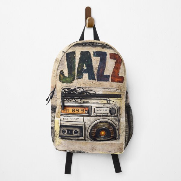 Item preview, Retro Boombox Jazz Design – Vintage Music Aesthetic with Cassette Radio for Analog and 90s Lovers designed and sold by art2print.