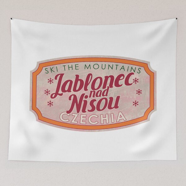 Item preview, Jablonec nad Nisou, Czechia, Ski, textured skiing badge designed and sold by Wanderful-roads.