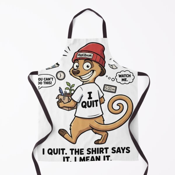 Item preview, Funny Meerkat I Quit Work Retro 90s Cartoon T-Shirt designed and sold by mAXiBoOM.