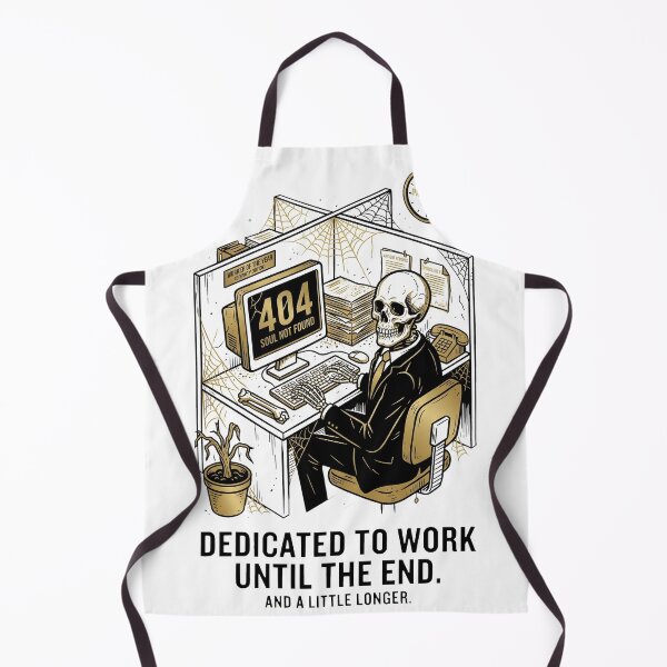 Item preview, Dedicated To Work Skeleton Funny Office Burnout Dark Humor designed and sold by DraftAndDoneArt.