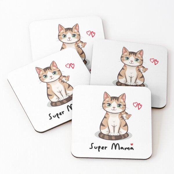 Item preview, SuperMom - Kawaii Cat and Kitten - Mother's Day Gift designed and sold by INDEEDME.