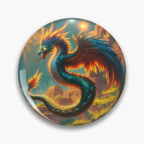 Item preview, Quetzalcoatl - Aztec Feathered Serpent Fantasy Art designed and sold by Lucid Dream Pixel.