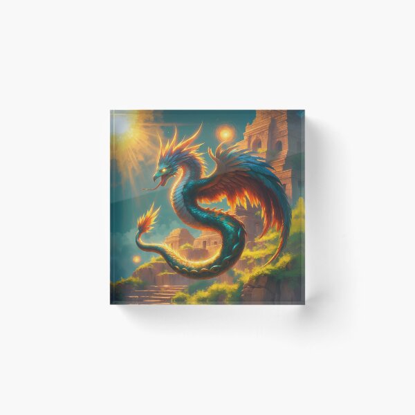 Item preview, Quetzalcoatl - Aztec Feathered Serpent Fantasy Art designed and sold by Lucid Dream Pixel.