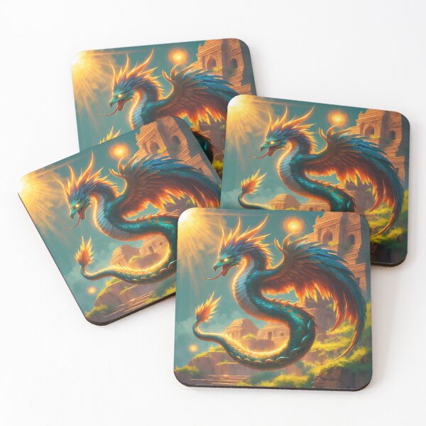 Item preview, Quetzalcoatl - Aztec Feathered Serpent Fantasy Art designed and sold by Lucid Dream Pixel.