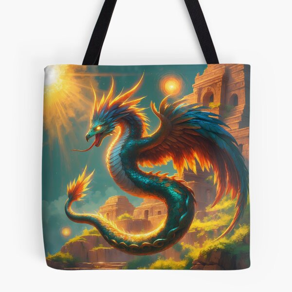 Item preview, Quetzalcoatl - Aztec Feathered Serpent Fantasy Art designed and sold by Lucid Dream Pixel.