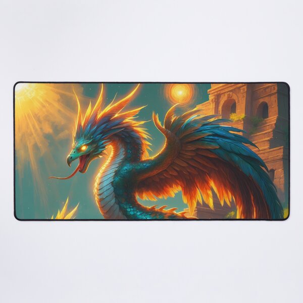 Item preview, Quetzalcoatl - Aztec Feathered Serpent Fantasy Art designed and sold by Lucid Dream Pixel.