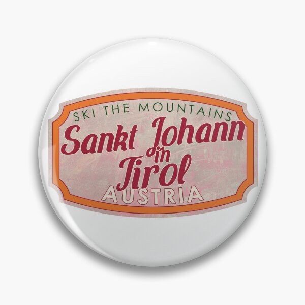 Item preview, Sankt Johann in Tirol, Austria, Ski, textured skiing badge designed and sold by Wanderful-roads.